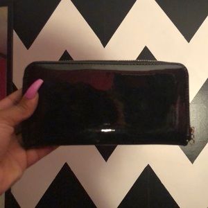 Black patent leather wallet